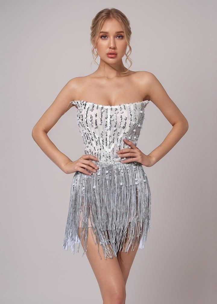 Elvira Fringed Mini Tube Dress