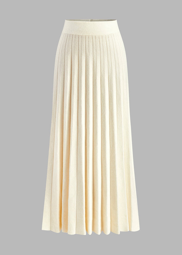 Minimalist Pleated Knit Skirt