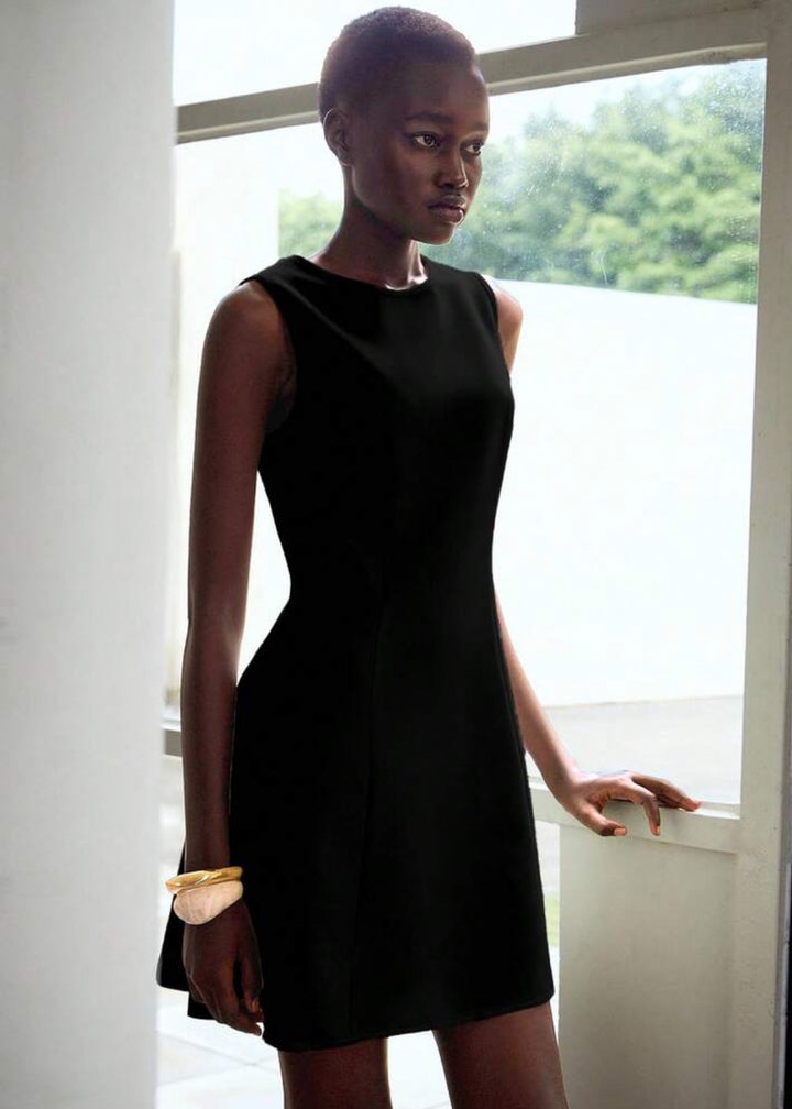 Sleeveless Round Neckline A-Line Mini Dress