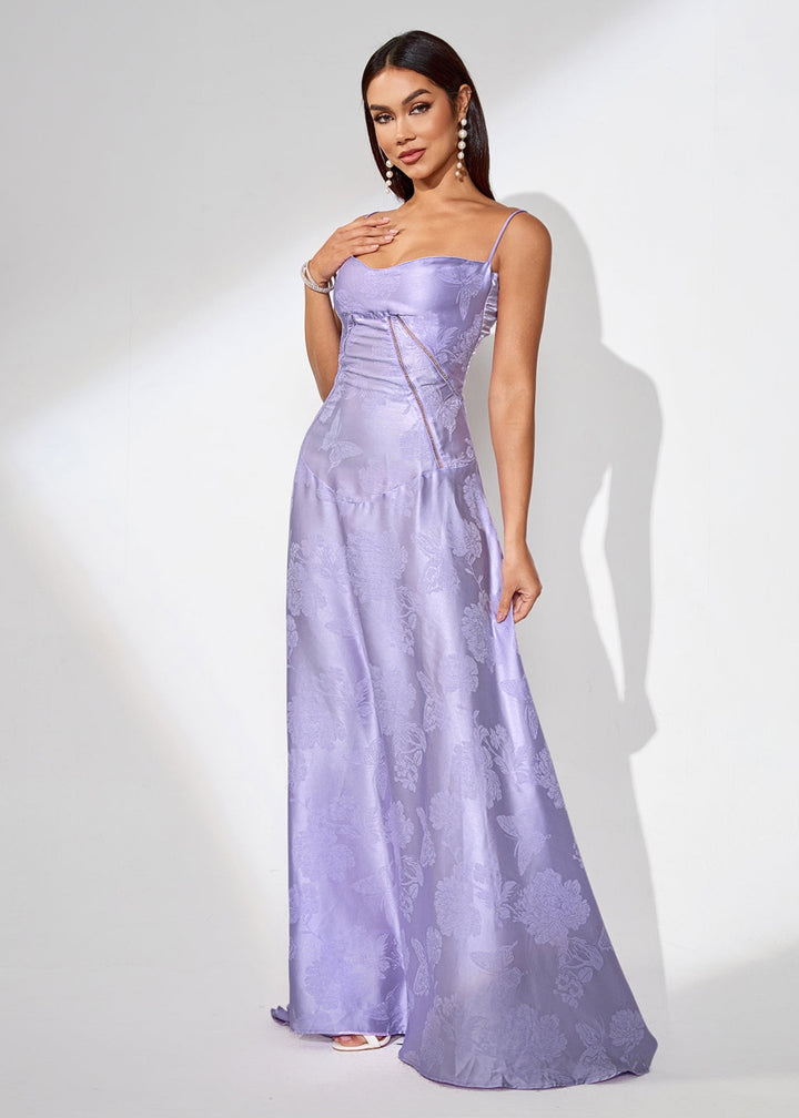 Jacquard Weave Sweetheart Corset Back Dress