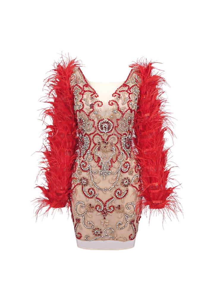 Fatima Feather Mini Dress