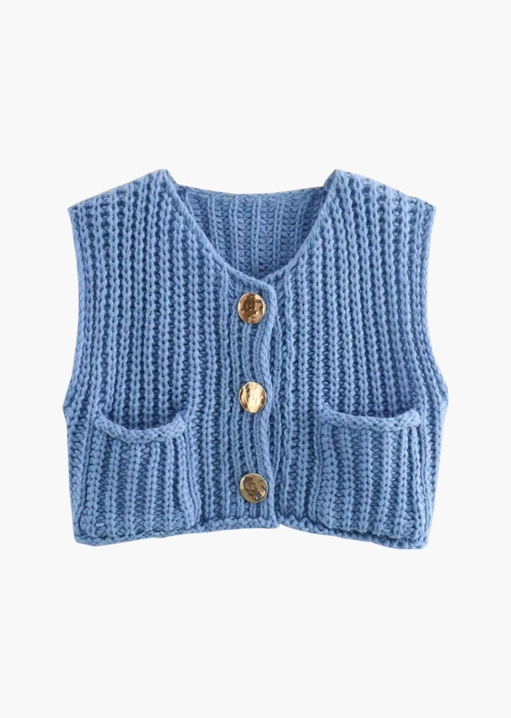 Lesa Knitted Cropped Vest