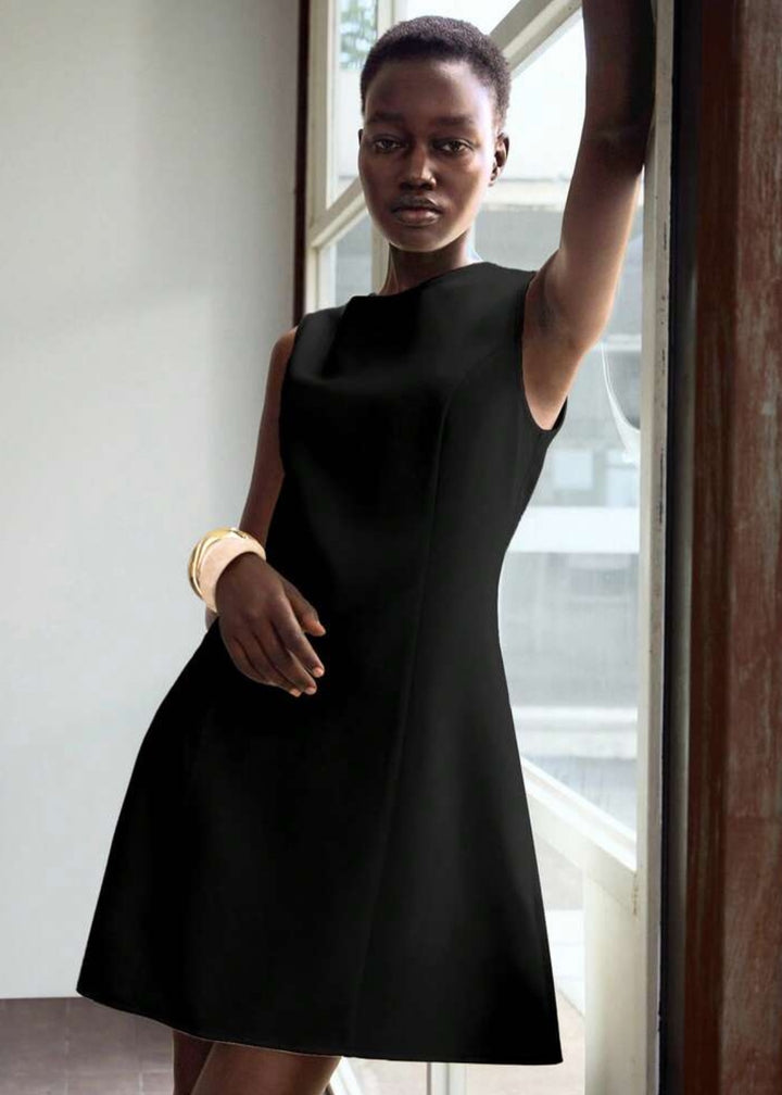 Sleeveless Round Neckline A-Line Mini Dress