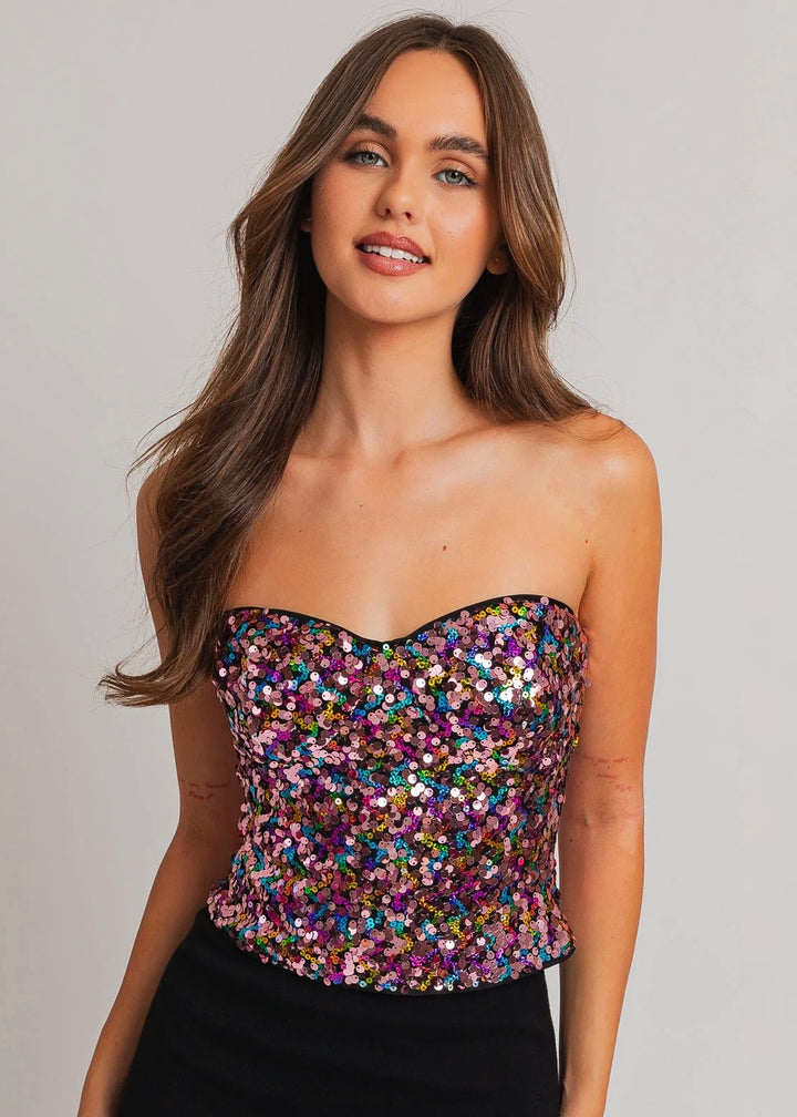 Sequined Tube Party Top