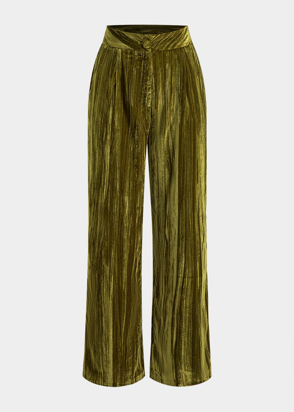 Velvet Pleated Trousers