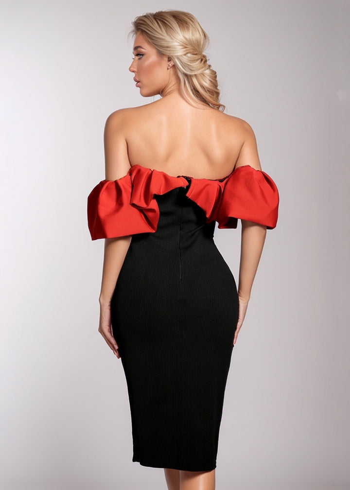 Allegria Off-Shoulder Midi Dress