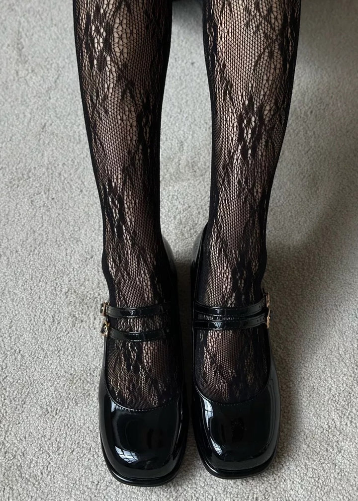 Floral Pattern Lace Tights