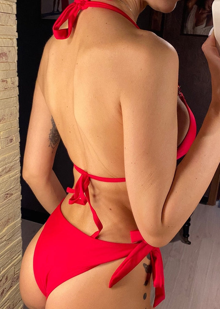 Brazilian Jewelled Two-Piece Bikini Swimsuit