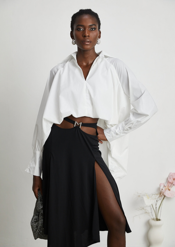 Long Sleeve High-Low Hem Shirt