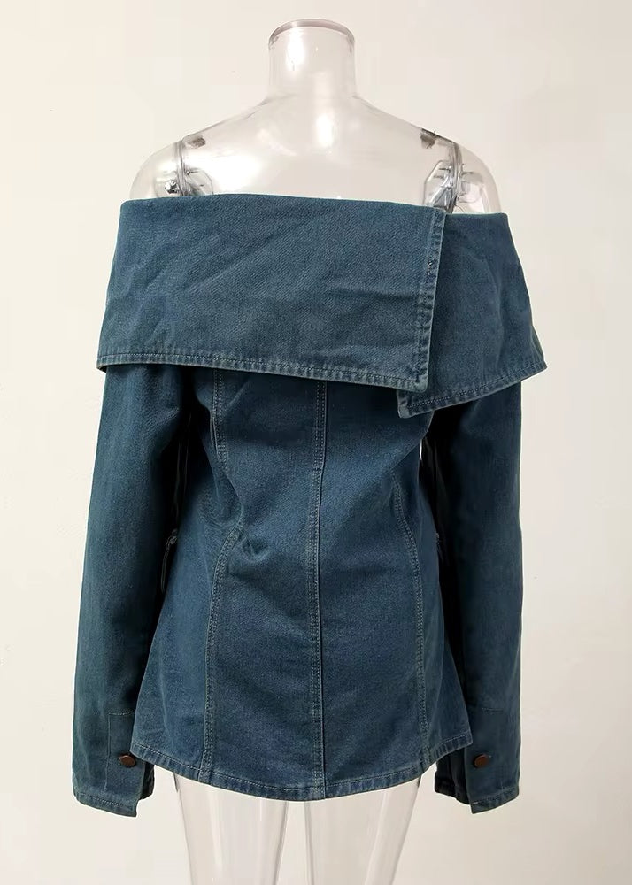 Lorenza Off-Shoulder Denim Blouse