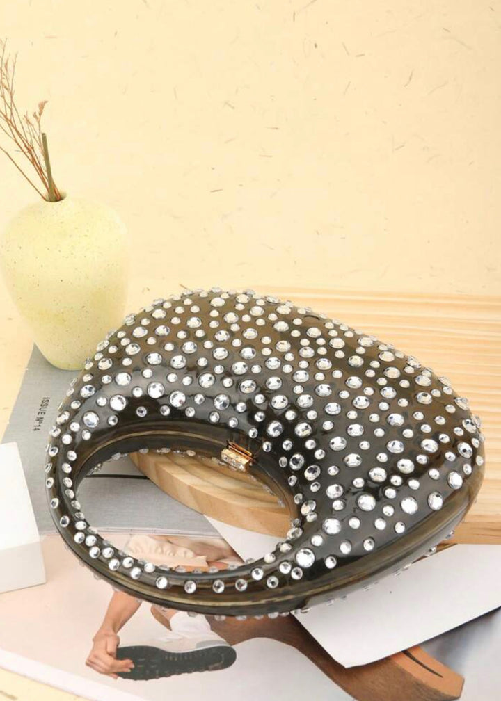 Rhinestone Embellishment Acrylic Evening Clutch Bag