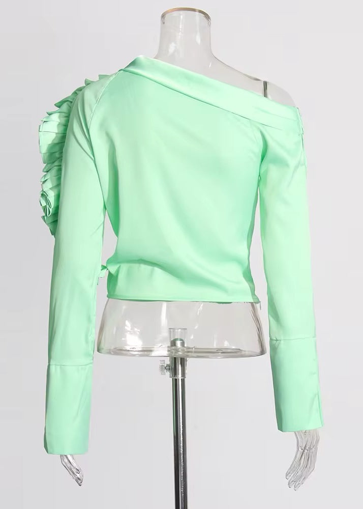 Georgetta One-Shoulder Long Sleeved Blouse