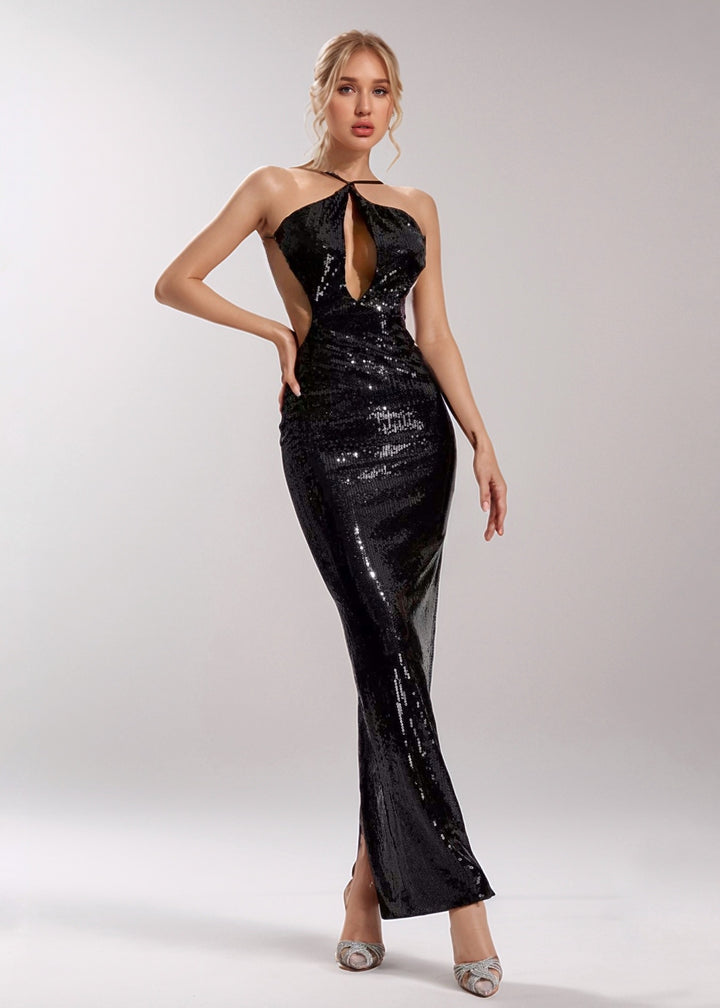 Helen Backless Sequined Dress