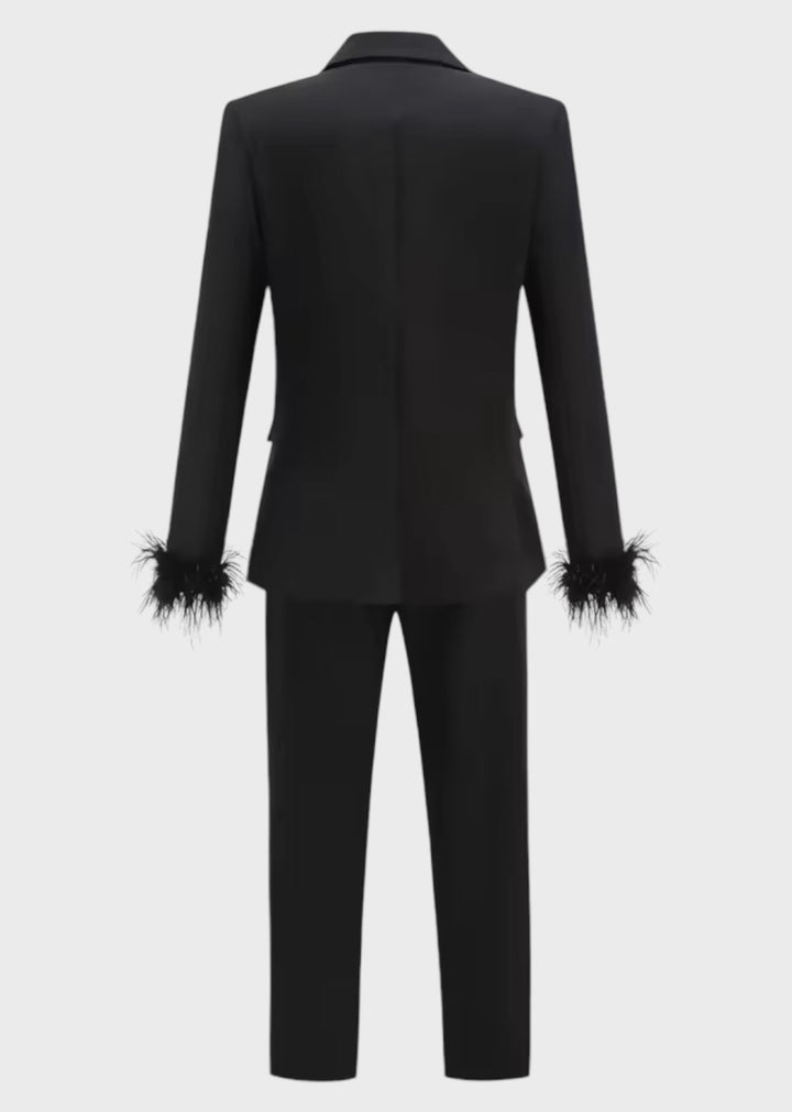 Fuzzy Cuff Pant Suit