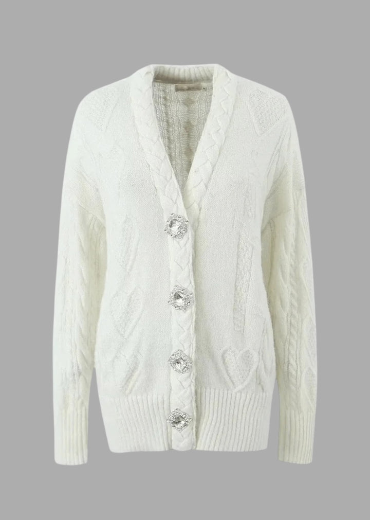 Luz Rhinestone Buttons Knitted Cardigan