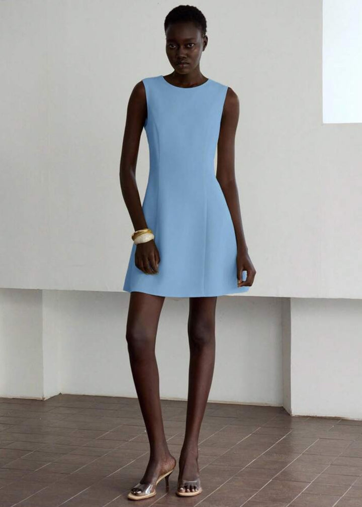 Sleeveless Round Neckline A-Line Mini Dress