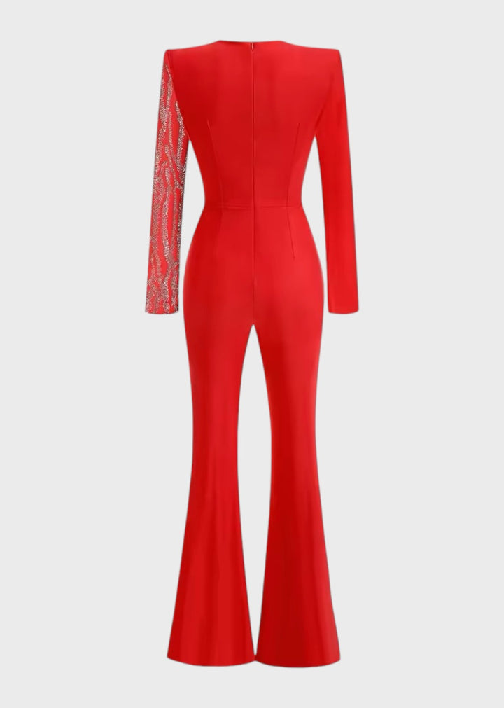 Madge Deep V-Neck Sequined Jumpsuit