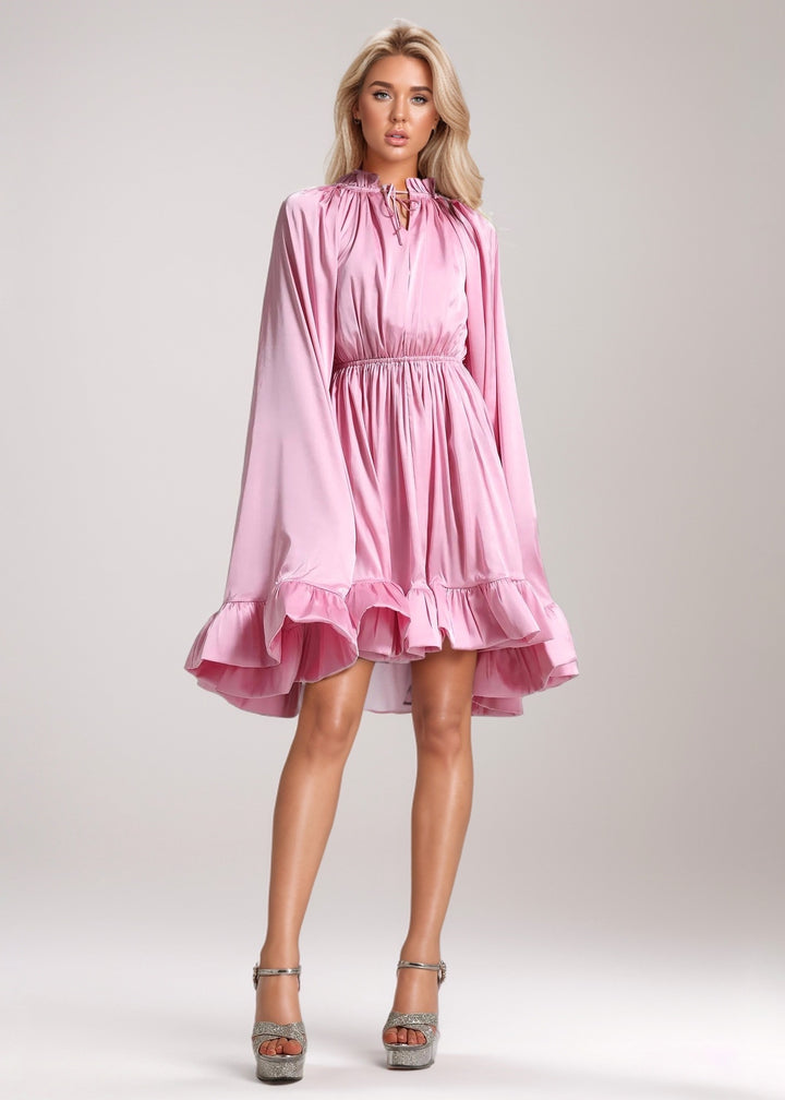 Cecelia Pleated Ruffled Mini Dress