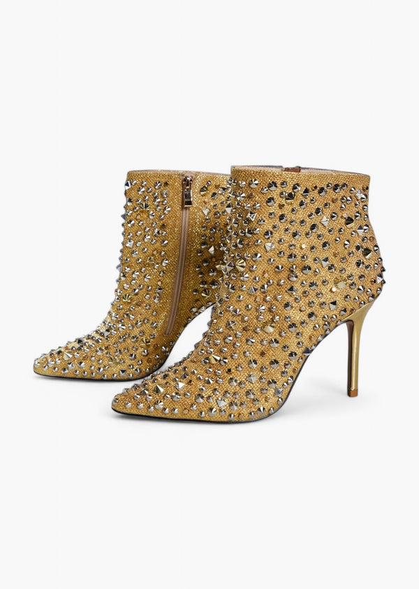 Rhinestone Encrusted High-Heeled Boots