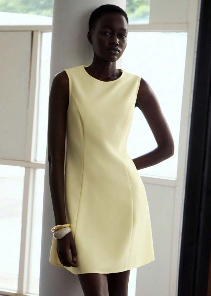 Sleeveless Round Neckline A-Line Mini Dress