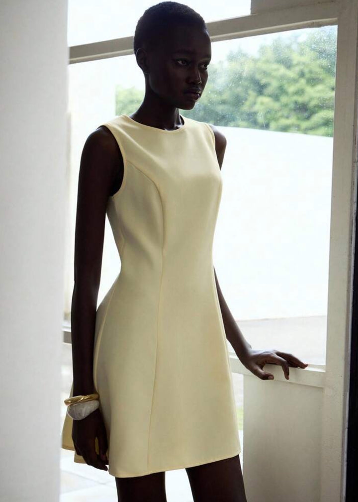 Sleeveless Round Neckline A-Line Mini Dress