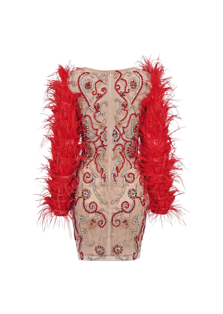 Fatima Feather Mini Dress