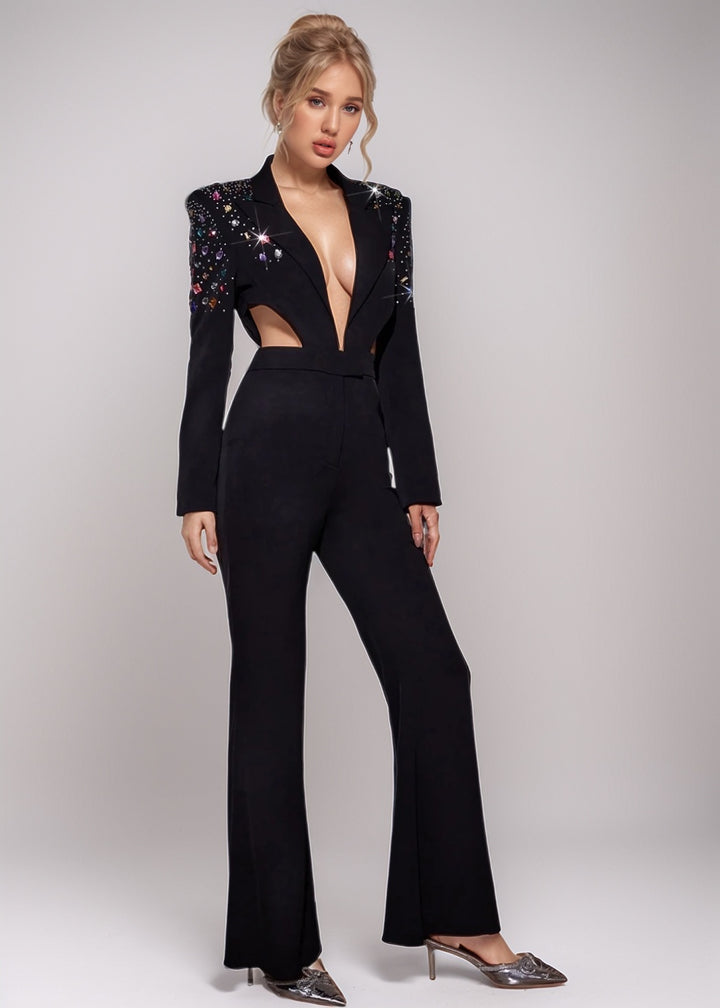 Aruna Crystal Embroidered Jumpsuit