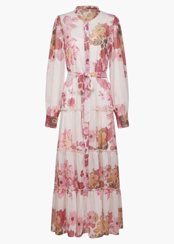 Georgina Floral Print Belted Maxi Dress