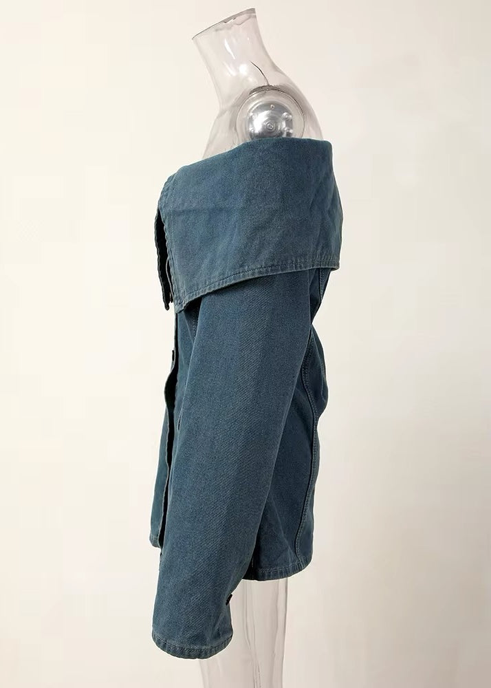 Lorenza Off-Shoulder Denim Blouse