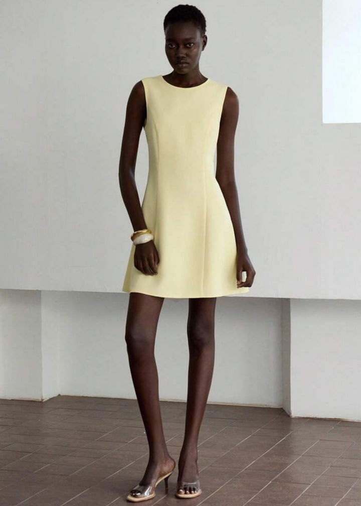 Sleeveless Round Neckline A-Line Mini Dress