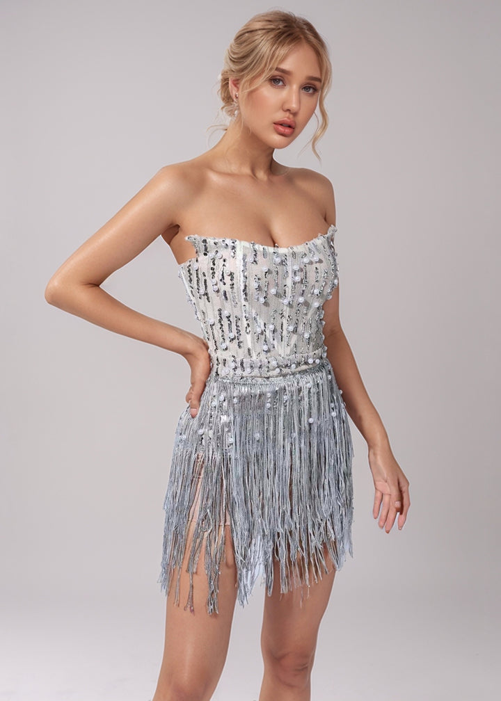 Elvira Fringed Mini Tube Dress