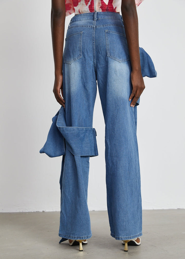 Mandy Bow Decor Wide Leg Jeans