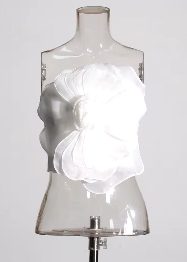 Prunella Organza Flower Decor Top