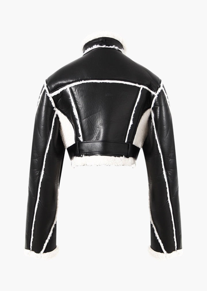 Paristera Eco-Leather Cropped Jacket