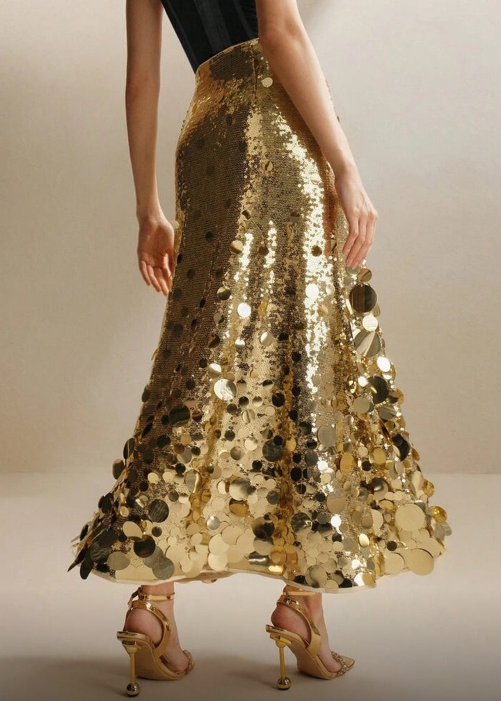 Sequin Embellishment A-Line Maxi Skirt