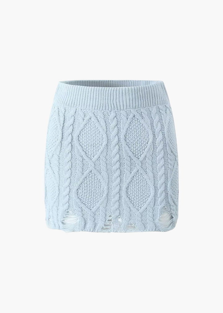 Cable Knit Mini Skirt