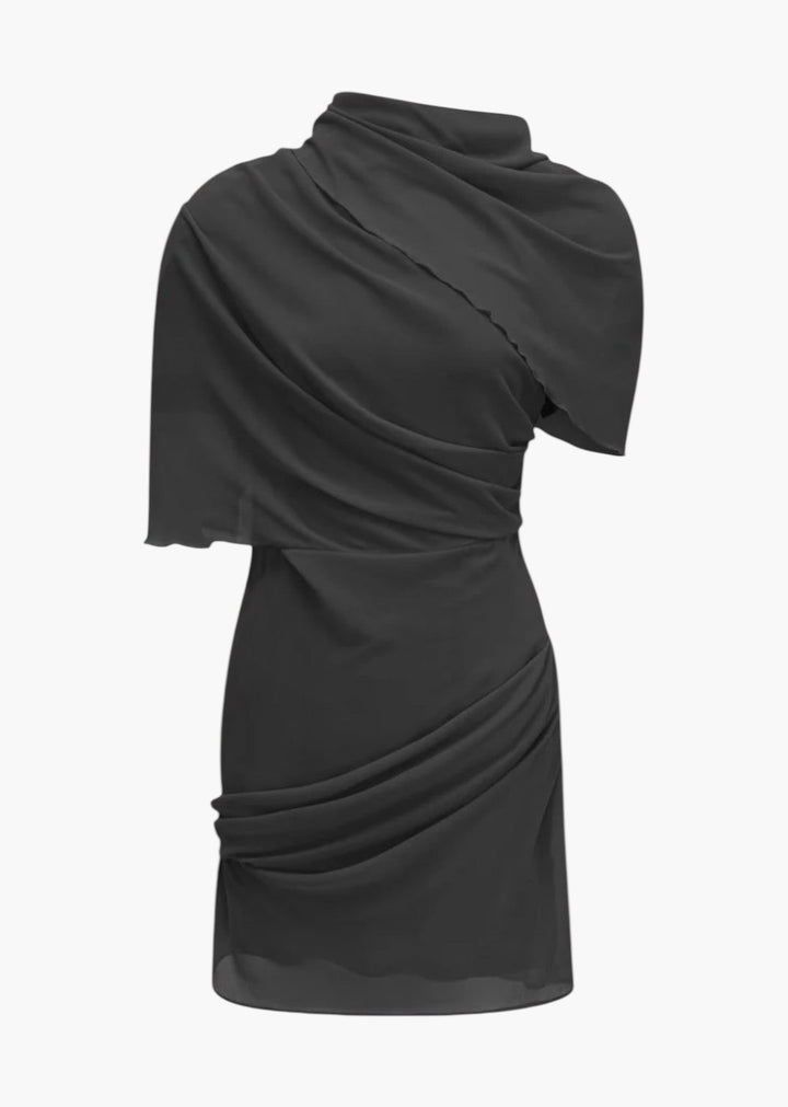 Carey Asymmetrical Design Wrap Dress