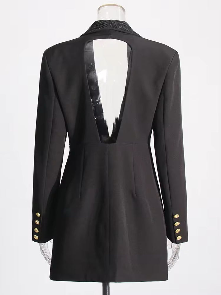 Rhonda Double Breasted Backless Blazer