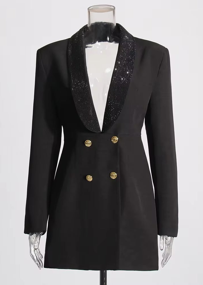 Rhonda Double Breasted Backless Blazer