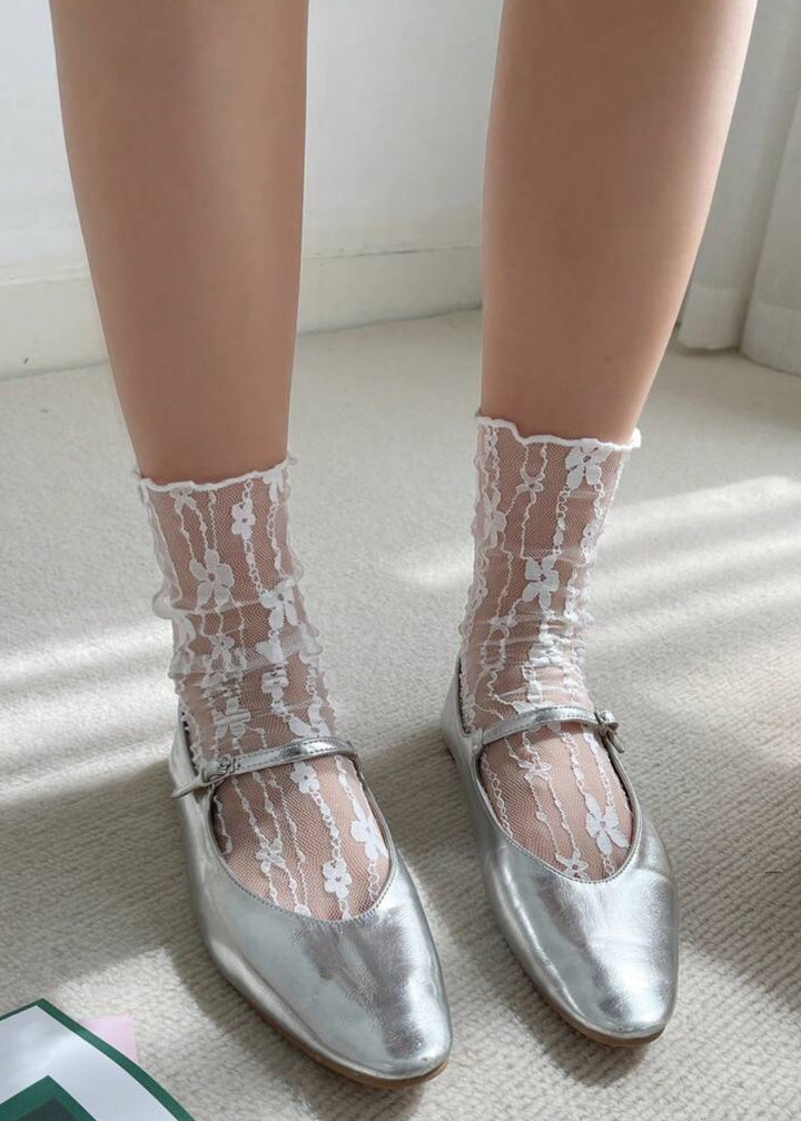 Floral Lace Sheer Loose Socks