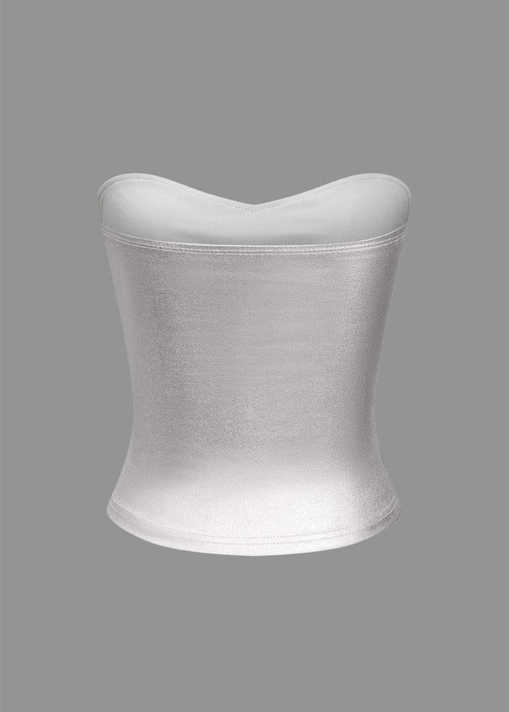 Metallic Strapless Tube Top