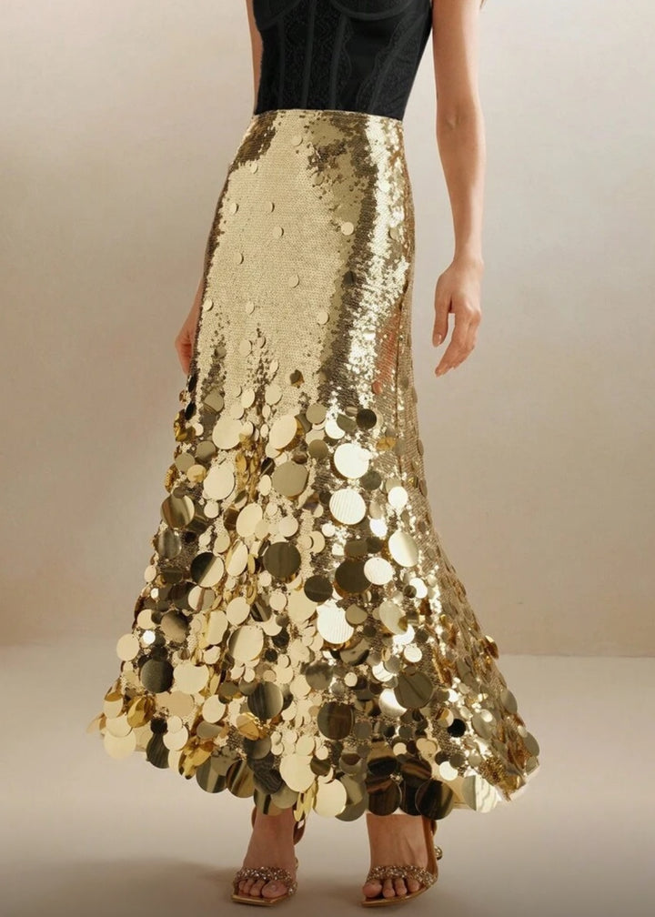 Sequin Embellishment A-Line Maxi Skirt