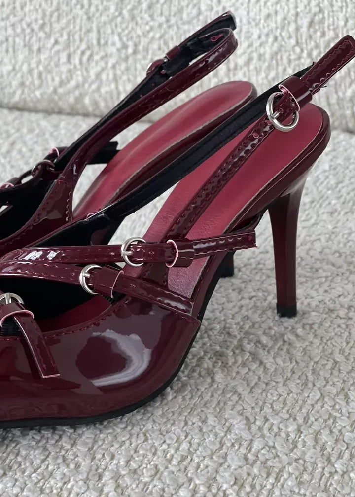 Patent Leather Pointed Toe High Heeled Pumps