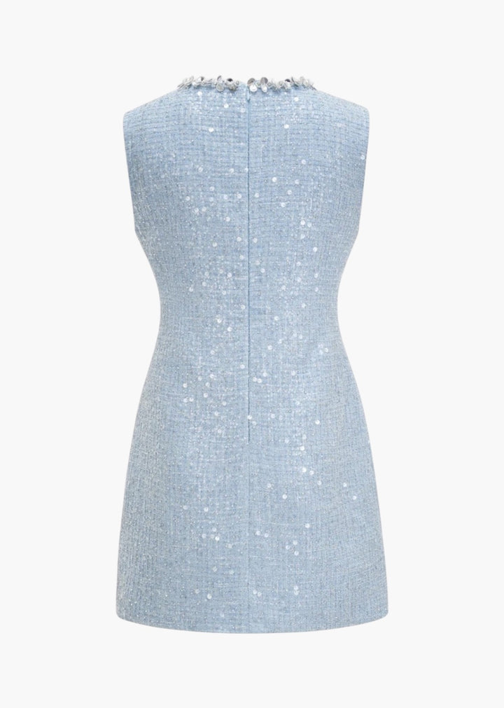 Lillian Sequin Detail Tweed Dress