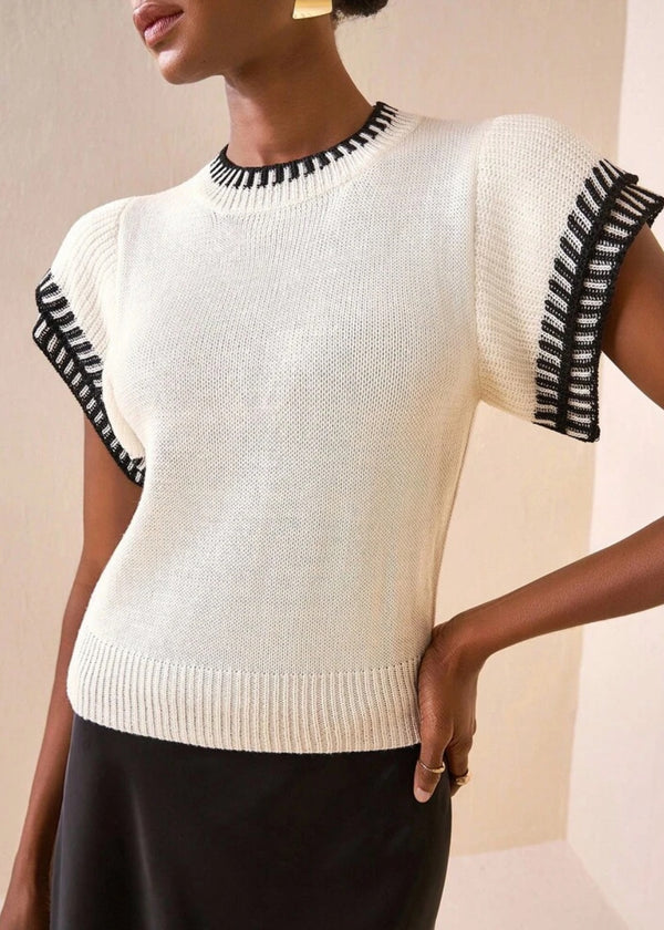 Crew Neckline Short Sleeve Knit Top