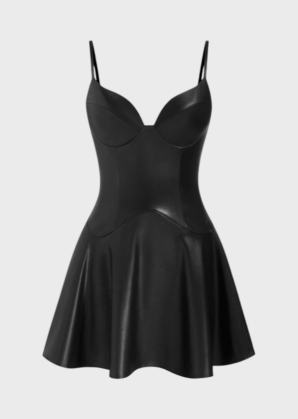 Sonia Eco-Leather Mini Dress