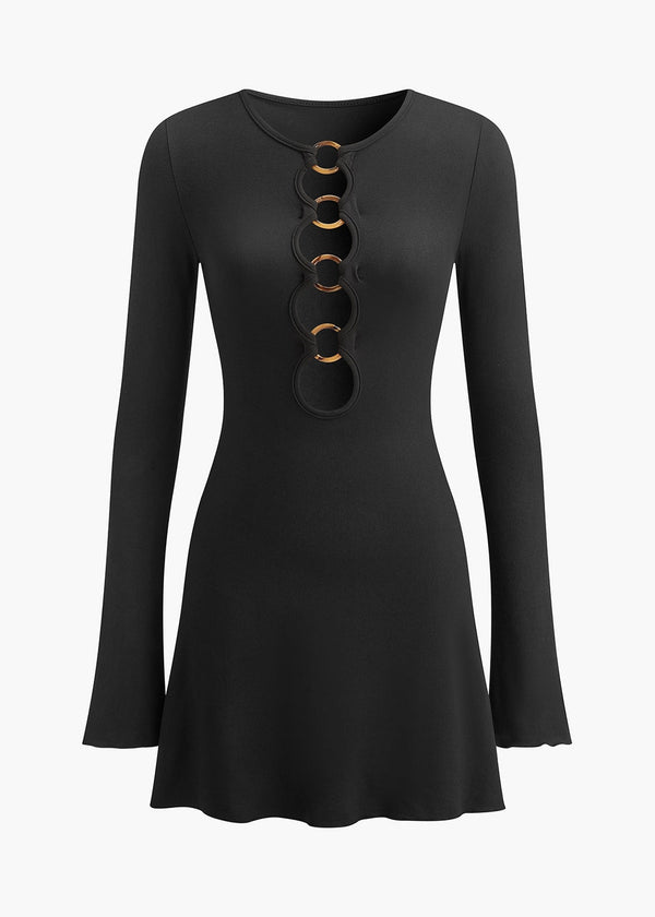 Circle-Ring Cutout Mini Dress