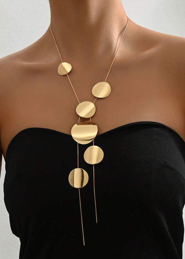 Geometric Sequin Pendant Necklace