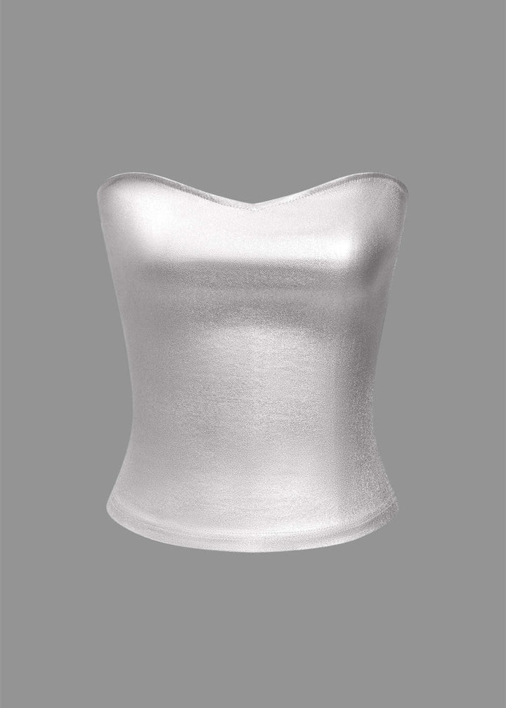 Metallic Strapless Tube Top