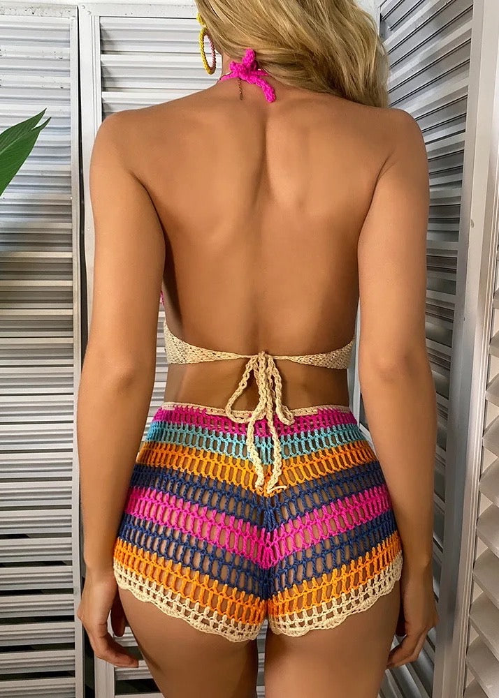 Striped Knitted Two-Pieces Bikini Set